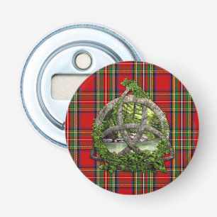 Celtic Trinity Knot And Clan Stewart Tartan Bottle Opener