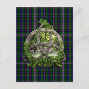 Celtic Trinity Knot And Scottish National Tartan Postcard