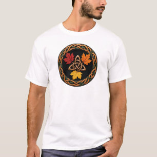 Celtic Trinity Knot Autumn Leaves T-Shirt