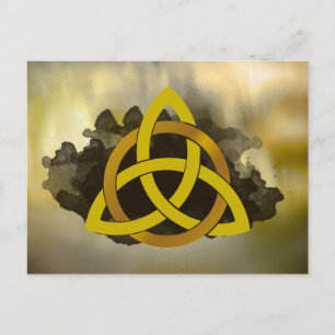 Celtic Trinity Knot Golden Watercolor Postcard
