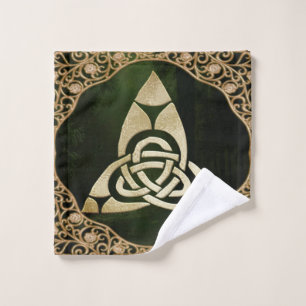 Celtic Trinity Knot on Forest Shadows Bath Towel Set