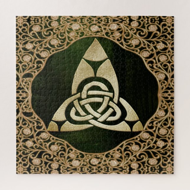 Celtic Trinity Knot on Forest Shadows  Jigsaw Puzzle (Vertical)