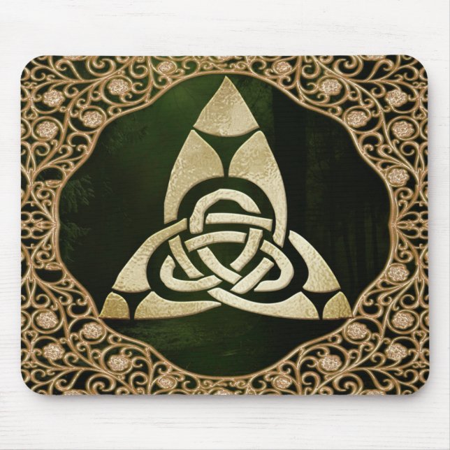 Celtic Trinity Knot on Forest Shadows  Mouse Pad (Front)