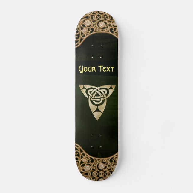 Celtic Trinity Knot on Forest Shadows  Skateboard (Front)