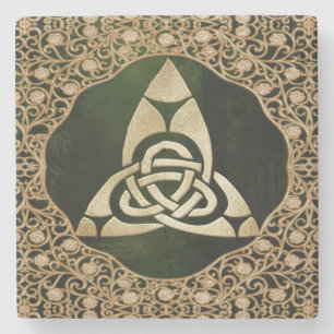 Celtic Trinity Knot on Forest Shadows Stone Coaster
