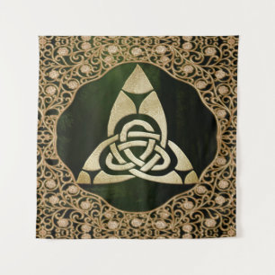 Celtic Trinity Knot on Forest Shadows  Tapestry