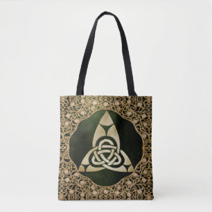 Celtic Trinity Knot on Forest Shadows Tote Bag