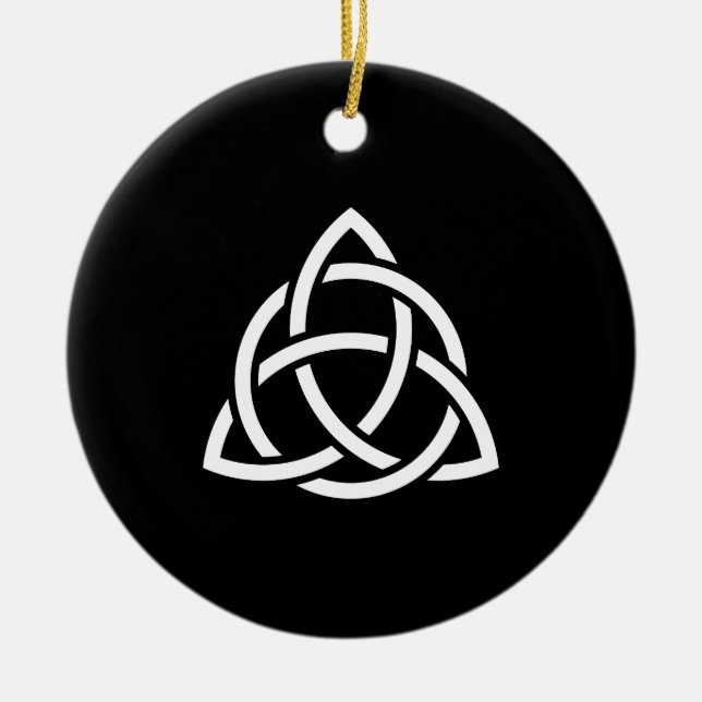 Celtic Trinity Knot Triquetra Symbol Ceramic Ornament (Front)