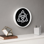 Celtic Trinity Knot Triquetra Symbol Clock<br><div class="desc">Also known as the Triquetra,  the trinity knot is commonly associated with earth,  fire,  and air. It represents the mind,  body,  and soul.</div>