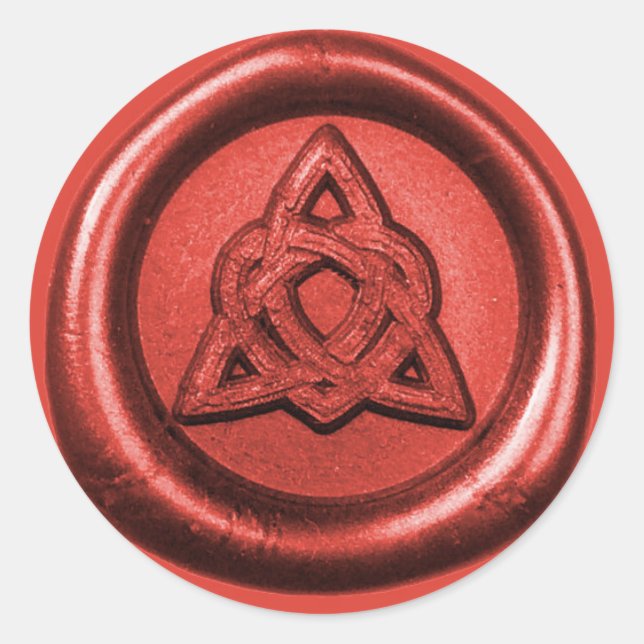 Celtic Trinity Knot with Heart Wax Seal Sticker (Front)