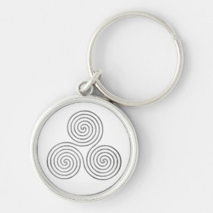 celtic triple spiral - OneLine antique silver Key Ring
