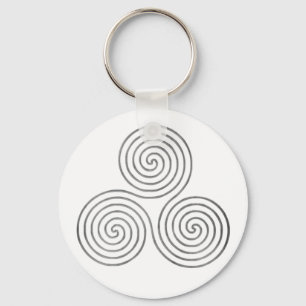 celtic triple spiral - OneLine antique silver Key Ring