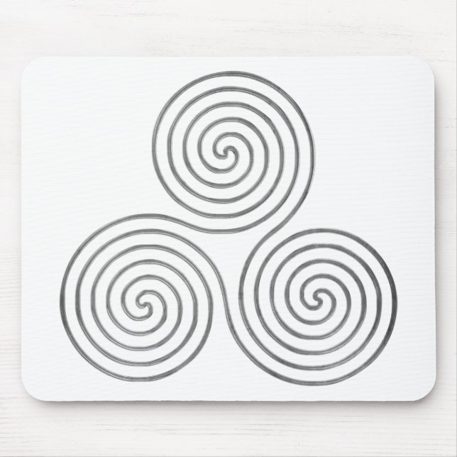 celtic triple spiral - OneLine antique silver Mouse Pad (Front)