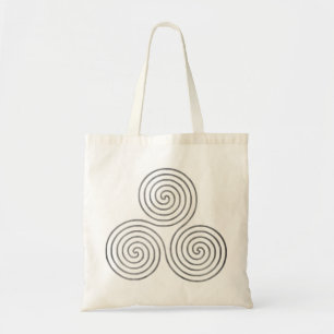 celtic triple spiral - OneLine antique silver Tote Bag