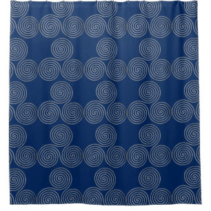 Celtic Triple Spiral (triskele) silver + your idea Shower Curtain