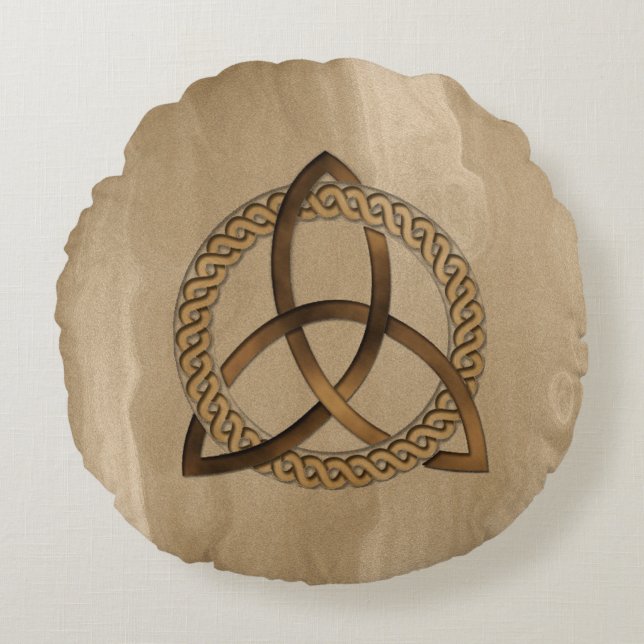Celtic Triquetra Trinity Knot Round Pillow (Front)