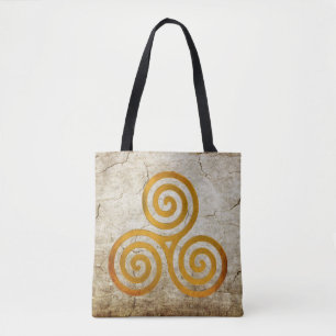 Celtic Triskele antique gold + your backgr. & idea Tote Bag