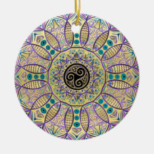 Celtic Triskele Mandala Christmas Tree Ornament
