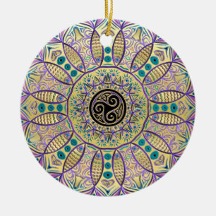 Celtic Triskele Mandala Christmas Tree Ornament