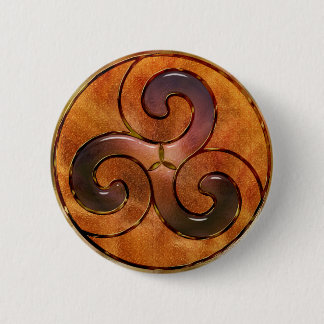 celtic triskele on gold 6 cm round badge