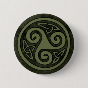 Celtic Triskele or Triskelion Button