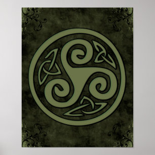 Celtic Triskele or Triskelion Poster