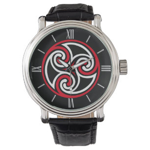 Celtic Triskele Ornament, Red, Black and White Watch