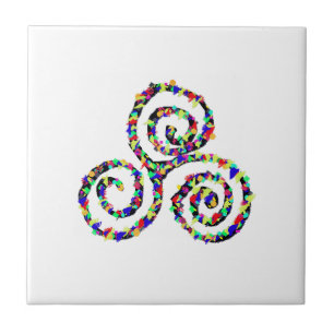 Celtic Triskele Strength Power Symbol Ceramic Tile