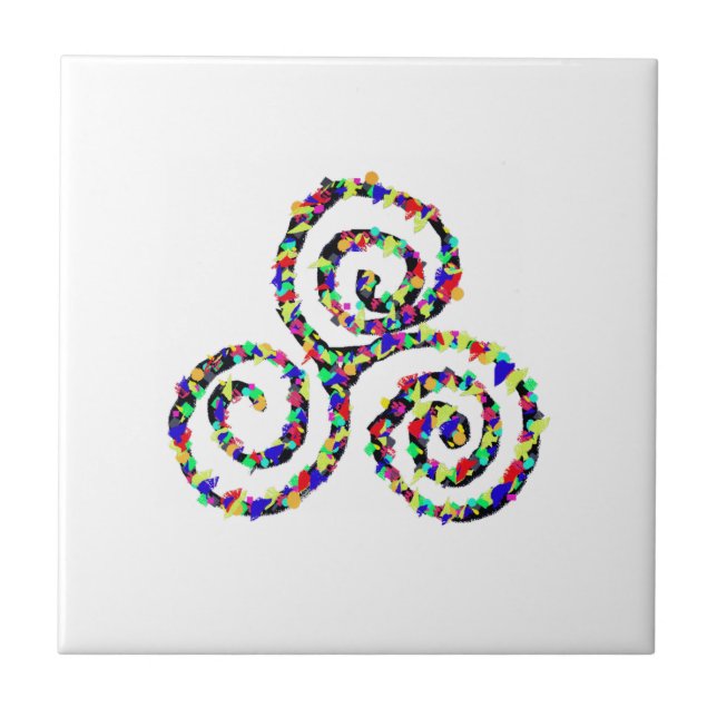 Celtic Triskele Strength Power Symbol Ceramic Tile (Front)