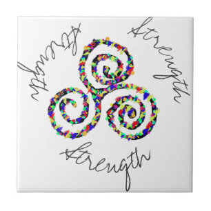 Celtic Triskele Strength Power Symbol Ceramic Tile