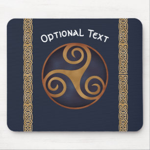 Celtic Triskelion (Blue) Custom Mouse Pad