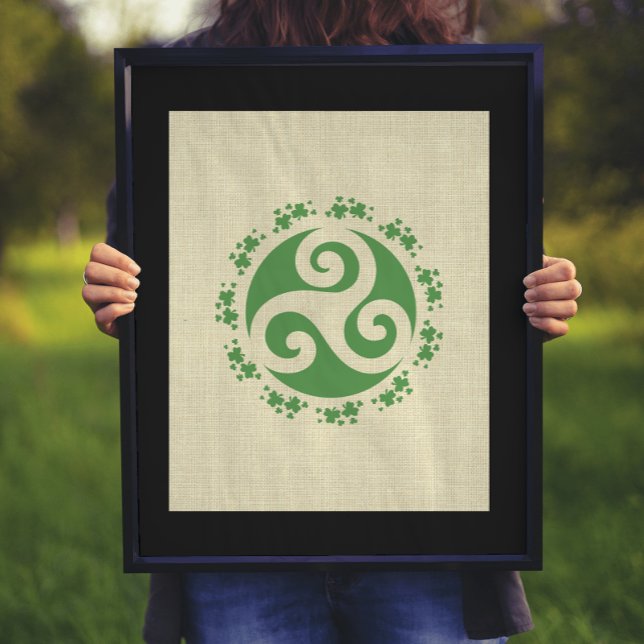 Celtic Triskelion & Shamrocks   Poster (Creator Uploaded)