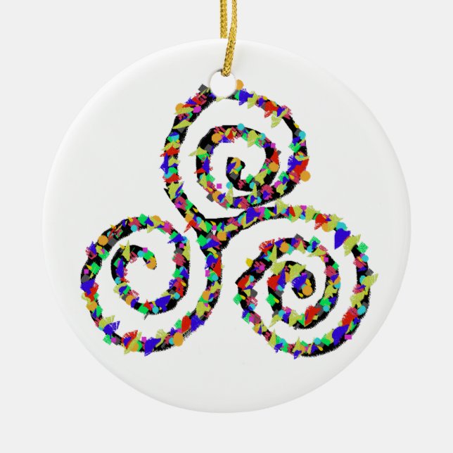 Celtic Triskelion Strength Ceramic Ornament (Front)