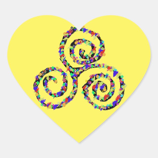 Celtic Triskelion Strength Heart Sticker (Front)
