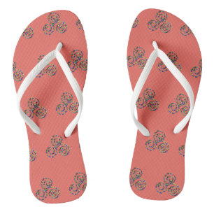 Celtic Triskelion Strength Symbol Flip Flops
