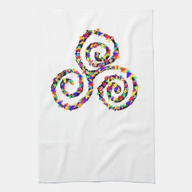 Celtic Triskelion Strength Tea Towel (Vertical)