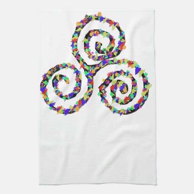 Celtic Triskelion Strength Tea Towel (Vertical)