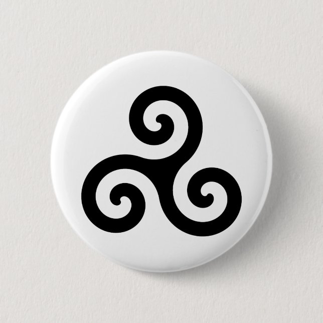 Celtic Triskelion Symbol 6 Cm Round Badge (Front)