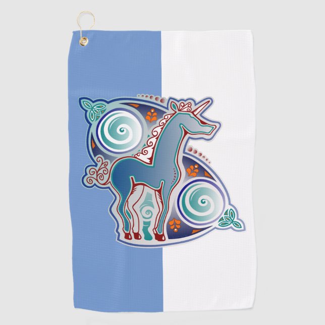 Celtic unicorn golf towel (Front)