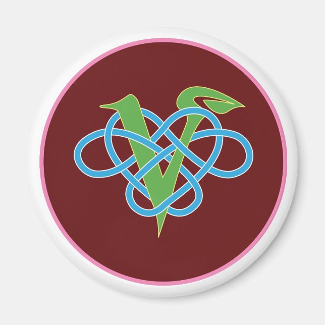 Celtic Vegan Polyamory Circle Magnet (Front)