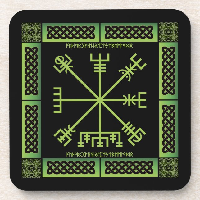 Celtic Vegvisir Plastic Coasters (Front)