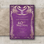 Celtic Viking Dragon 40th Birthday Invitation<br><div class="desc">The wedding invite for the high-elf or viking at heart. The coordinating pieces of this elves dragon wedding invitation suite feature dragons and art nouveau details with Celtic text on a parchment background. Perfect for your rpg gamer, viking, or mediaeval wedding or other occasion. Order your printed invitations and party...</div>