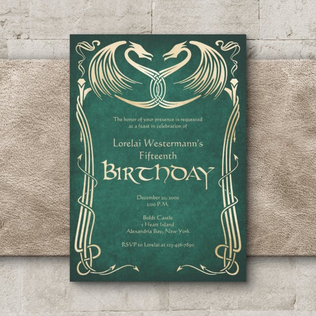 Celtic Viking Dragon Birthday Invitation (Creator Uploaded)