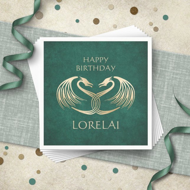 Celtic Viking Dragon Birthday Napkin (Creator Uploaded)
