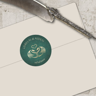 Celtic Viking Dragon Wedding Classic Round Sticker