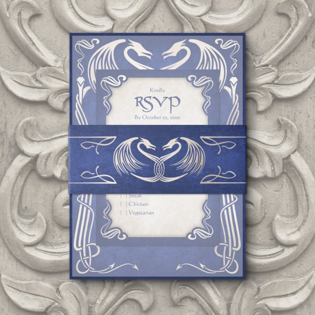 Celtic Viking Dragon Wedding Invitation Belly Band (Creator Uploaded)