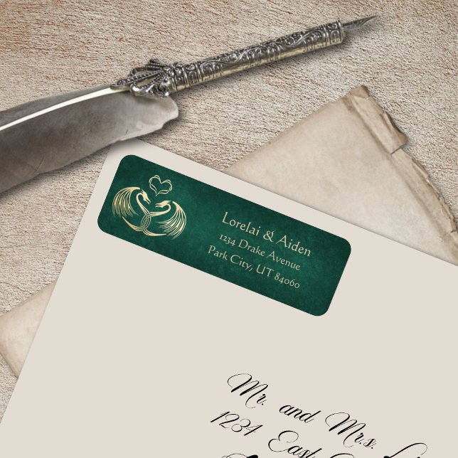 Celtic Viking Dragon Wedding Return Address Label (Creator Uploaded)