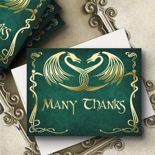 Celtic Viking Dragon Wedding Thank You Card