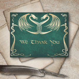 Celtic Viking Dragon Wedding Thank You Card