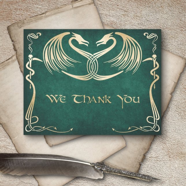 Celtic Viking Dragon Wedding Thank You Card (Creator Uploaded)